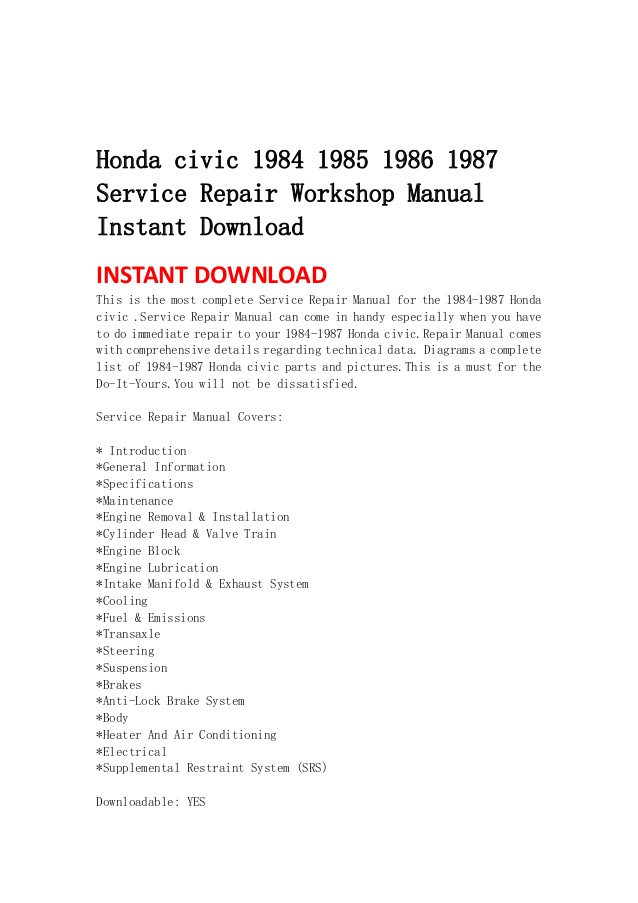 94 honda civic service manual download windows 10